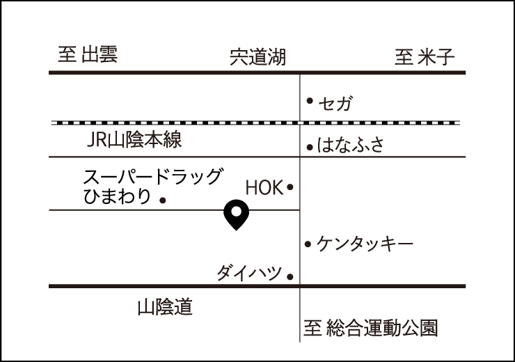 flossy 松江店 のアクセスマップ